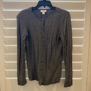 LOFT Charcoal Gray Button Down Sweater